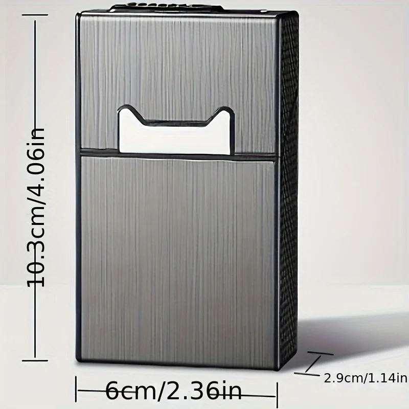 Cigarette case with lighter, 2 in 1 USB rechargeable windproof electric lighter, whole pack of 84mm 20pcs cigarette case
