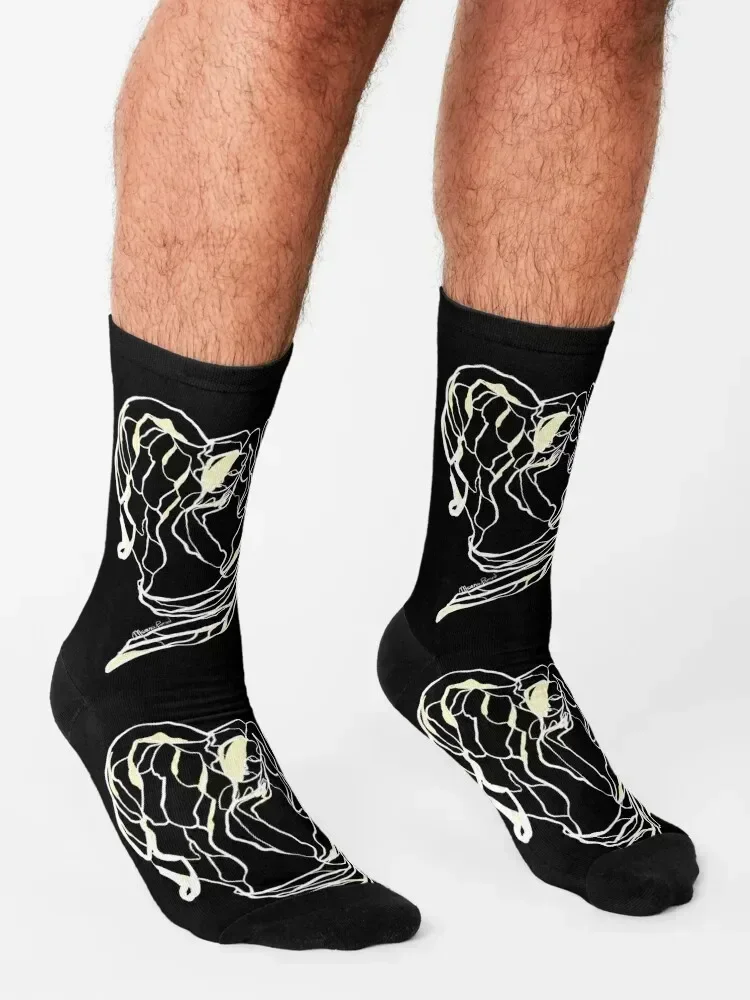 Single Line - Softness Socks shoes christmass gift floral with print Socks Male Women's