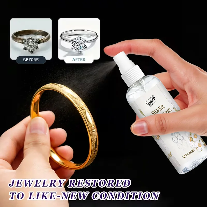 100ml Jewelry Cleaner Silver Polish Liquid Remove Tarnish Oxidation Restore Shine for Silver Rings Earrings