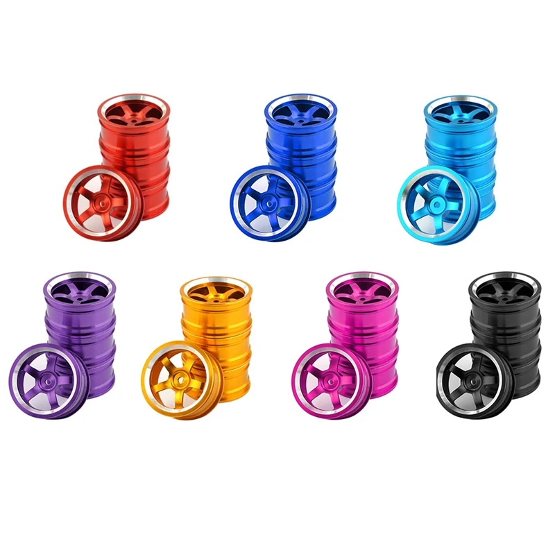 4Pcs 1/10 RC On-Road Drift Racing Car Metal Wheel Rim Metal Wheel Rim Wheel Hub For HSP Tamiya HPI Kyosho Sakura Traxxas,Purple