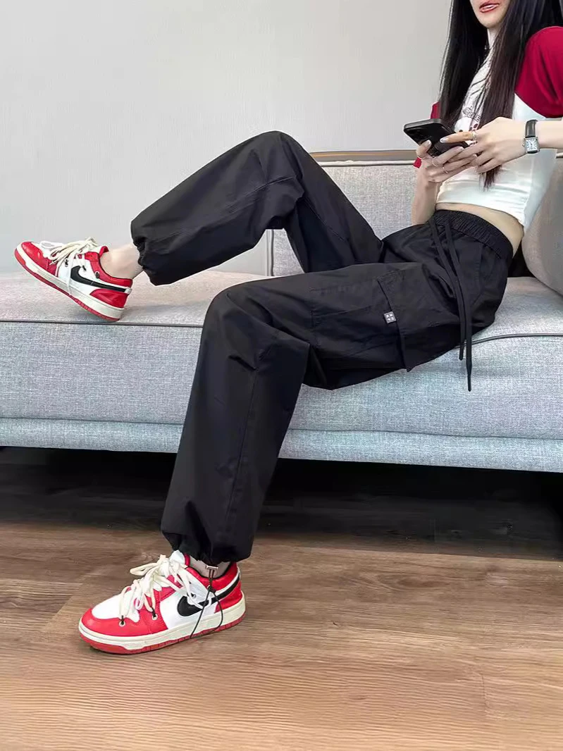 Pantalon cargo femme marine quatre saisons coton Urban Rock clouté Rivet beau audacieux pratique personnalité unique moderne Chic épicé