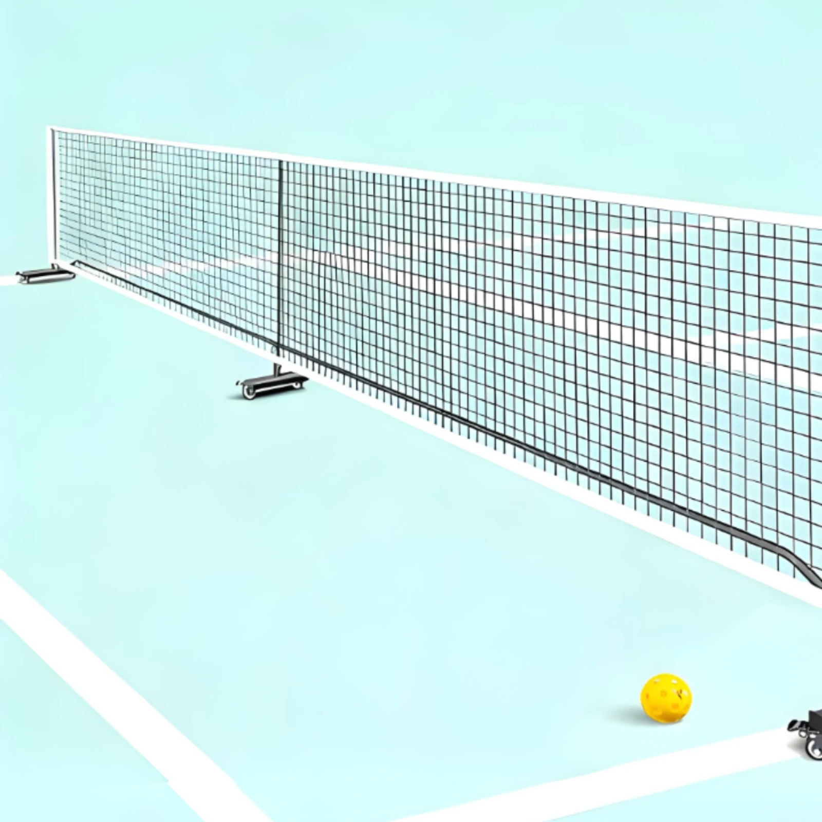 Pickleball Net Set Indoor Outdoor Pickleball Net System Court Gear Central Support Pole Sports Equipment Black Mesh image 2