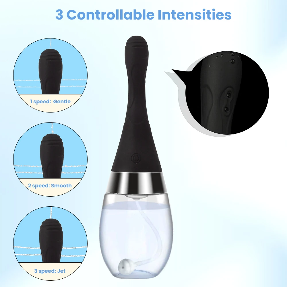 Men Women Colon Cleansing Automatic Electric Enema Bulb with 3 Speeds Rechargeable Anti Back-Flow Enema Douche