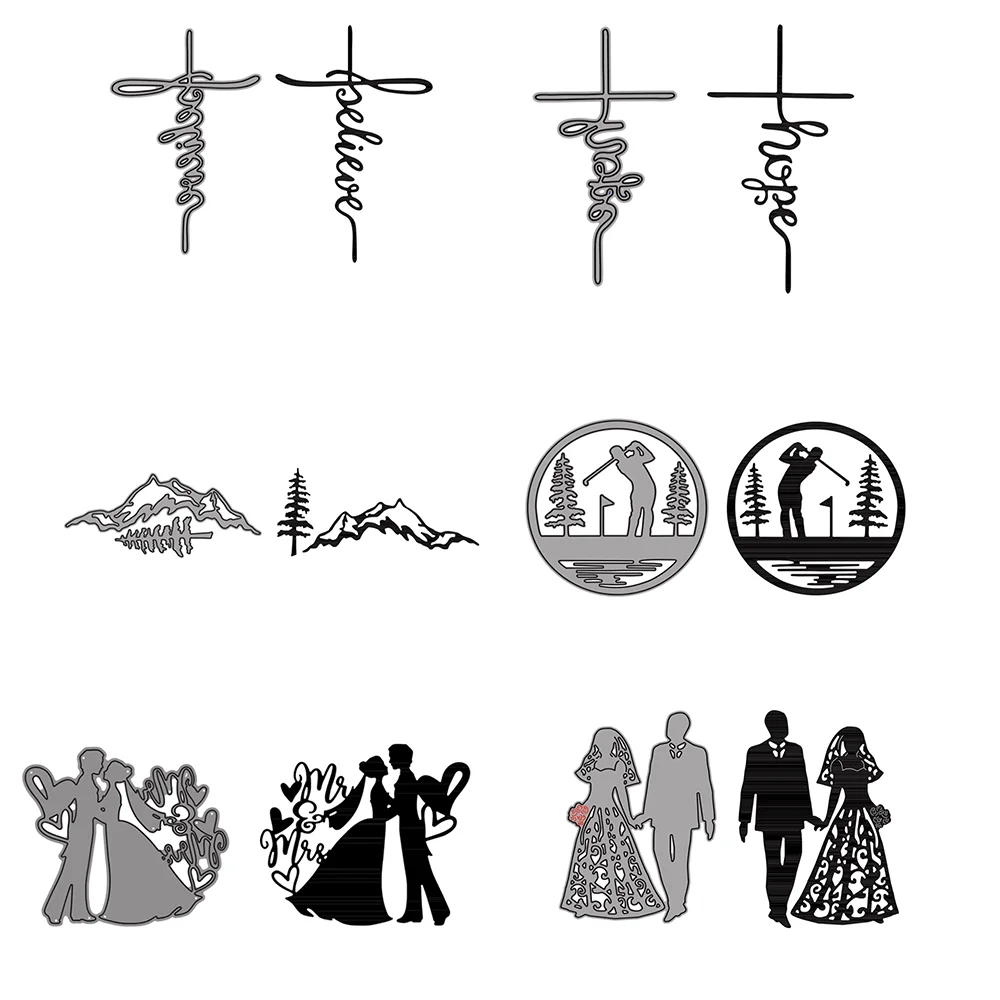 Metall-Stanzformen für Braut und Bräutigam, Prägung, gestanzt, 2024, neu, für DIY-Kartenherstellung, Scrapbooking, Bastelbedarf