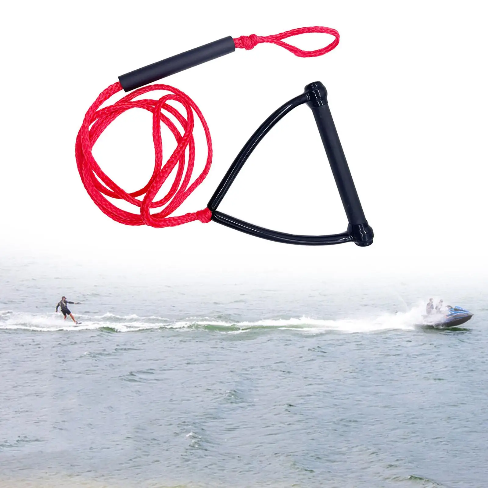 Corda de Surf Vermelha com Alça Flutuante, Material PP Durável para Atividades Aquáticas de Wakeboard e Barco