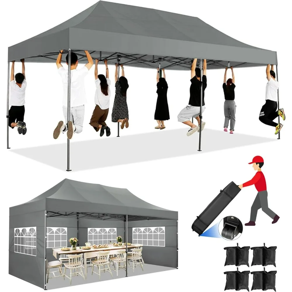 10x20 pop-up zware luifeltent met 6 zijwanden Commerciële heavy-duty tent UPF 50+ All-weather waterdichte buitenbruiloft