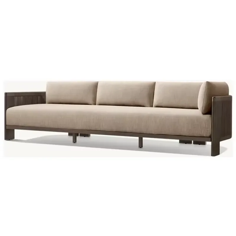 Modern Traditional Durable Aluminum Garden Sectional Sofa Set with Rope Weave Backrest