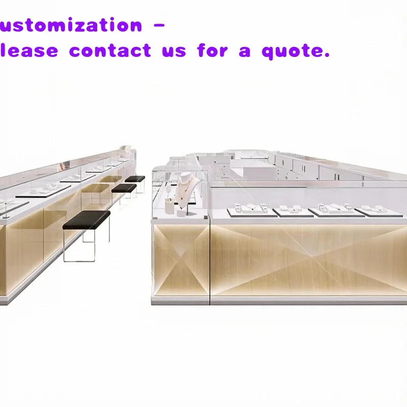 custom.Fashionable Luxury Jewelry Display showcase Custom Made Jewelry Watch Display Glass Counter Factory Direct