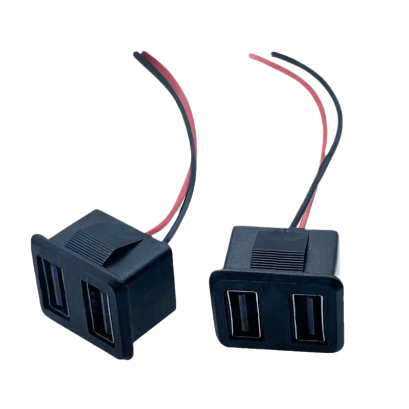 Base Socket Power Connector Phones Charging Female Mobile Cable With USB Layer Lamp Double