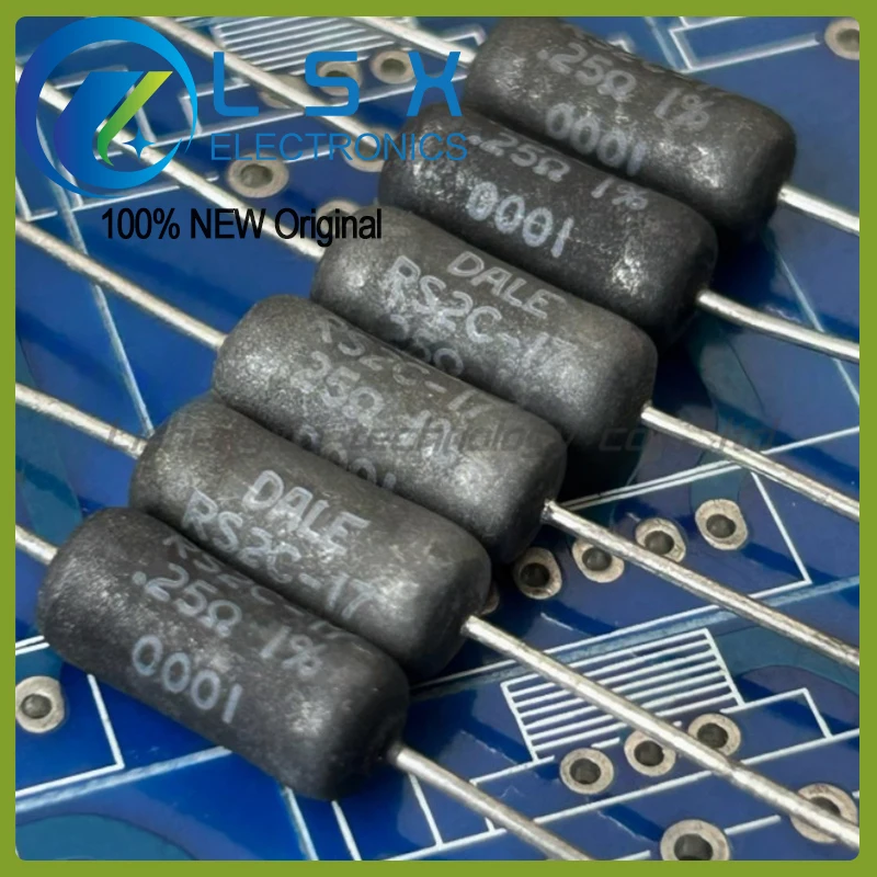 10pcs VISHAY-DALE 3W 0,25R 1% RS-2C-17 Resistor de fio enrolado de pé de ferro novo e original
