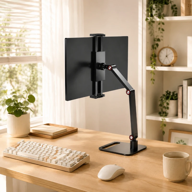 

Black Expandable Portable Monitor Holder, Adjustable 3-Tier Clamp Stand for Laptop, Desktop, Gaming and Vertical Screen Use