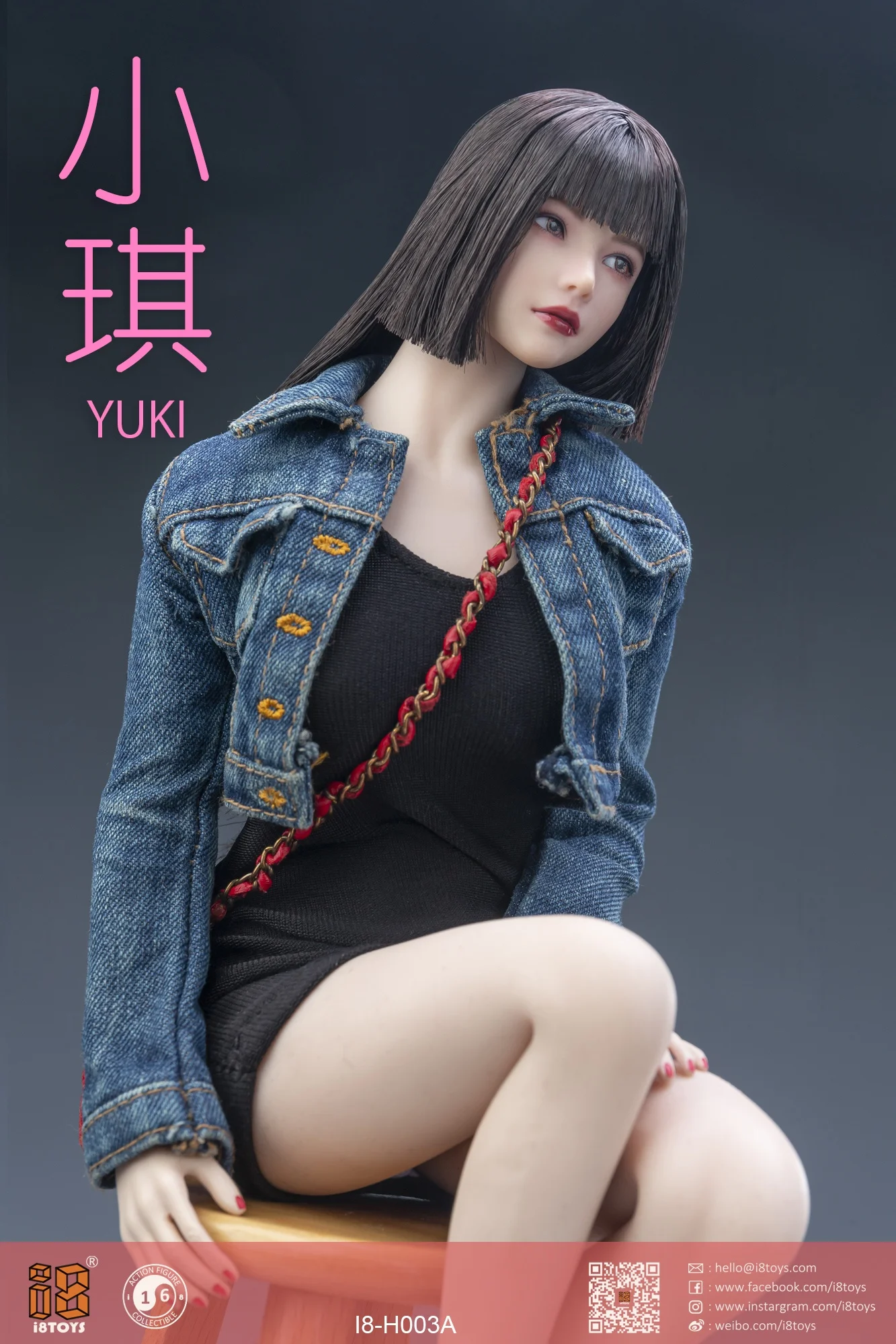 in Stock i8TOYS I8-H003 1/6 Yuki Movable Eye Female Head Carving Fit 12'' Soldier Action Figure Body Model