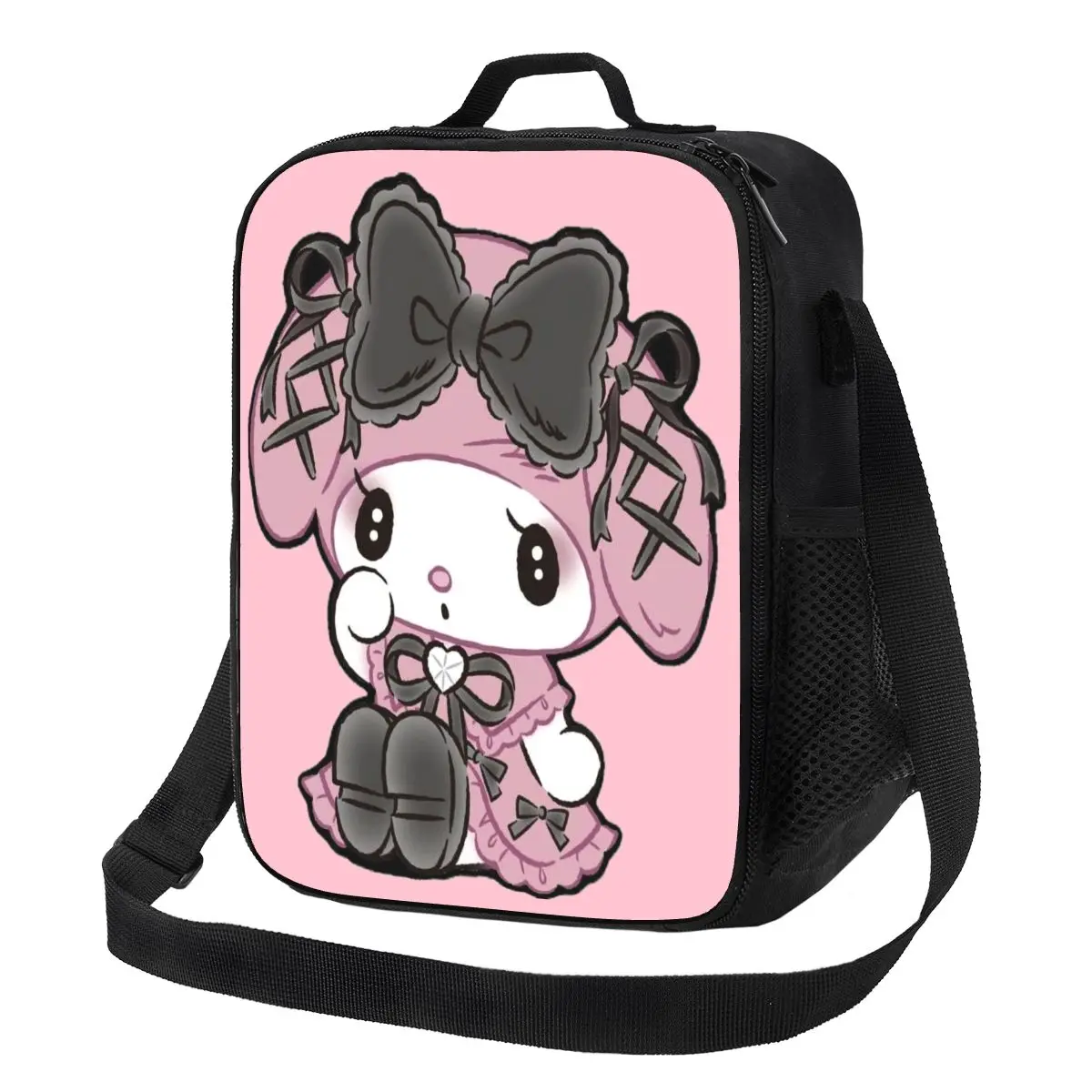 

Custom My Melody Bow Tie Insulated Lunch Bag for Camping Travel Portable Thermal Cooler Bento Box Women Kids