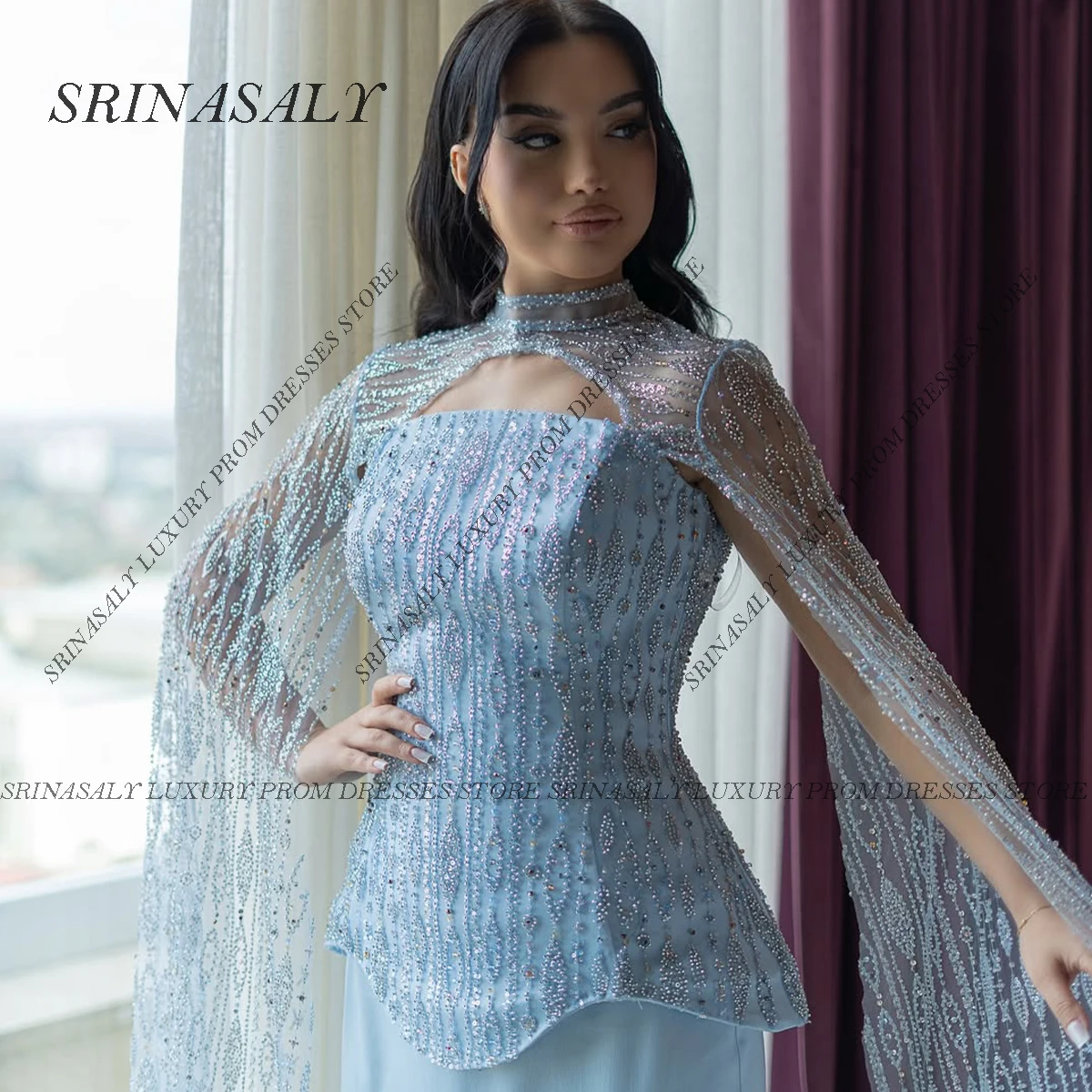 تخصيص 2025 فاخر الدانتيل حورية البحر فساتين لحضور الحفلات الموسيقية الزهور كريستال الديكور ثوب مسائي رداء تول فساتين رسمية دي غالا