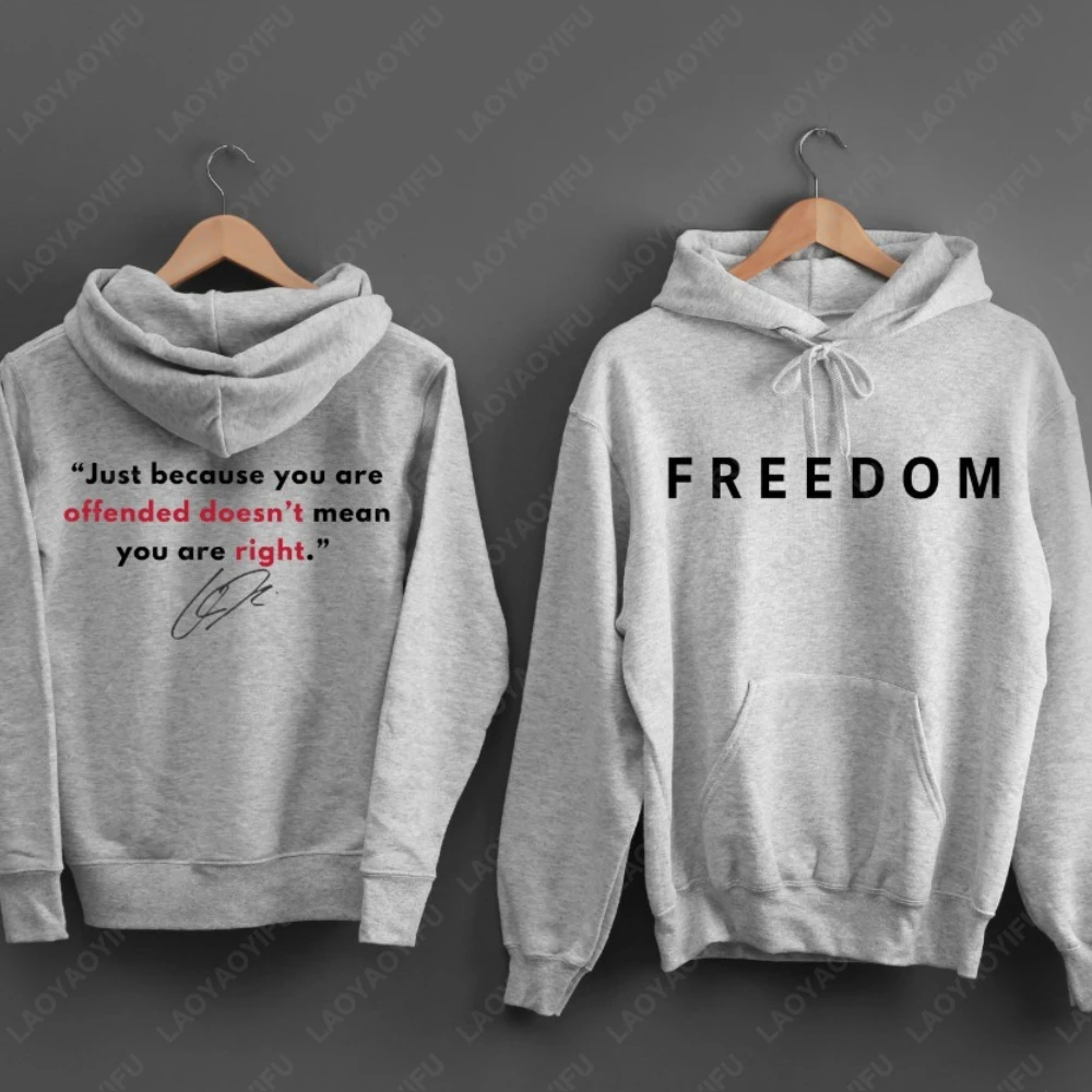 تشارلي كيرك هوديي الحرية إقتباس الإهانة لا يعني حقك طويلة الأكمام البلوز الرجعية عارضة نمط الرجال امرأة هوديس