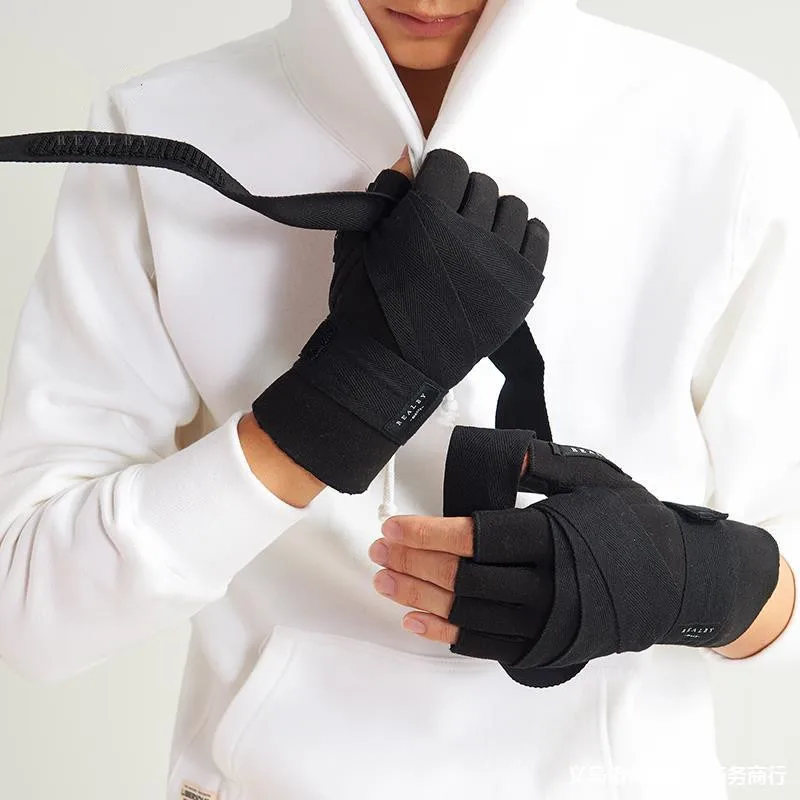 Tactical Techwear Fingerless Gloves Men Sport Fitness Boxing Cycling Wrist Band Gloves Guantes Mujer