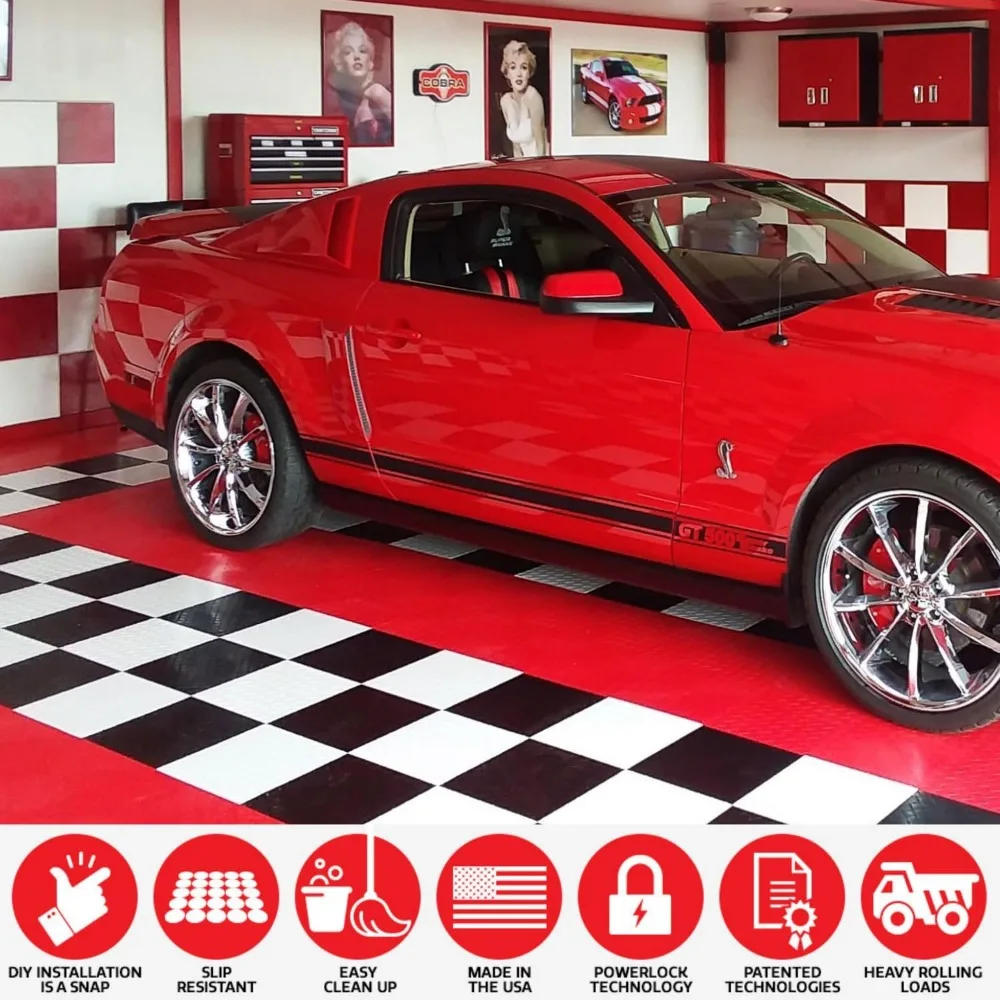 بلاط أرضية جراج كوبوليمر شديد التحمل غير قابل للانزلاق، أرضيات وحدات متينة، سهلة التركيب، حل طويل الأمد