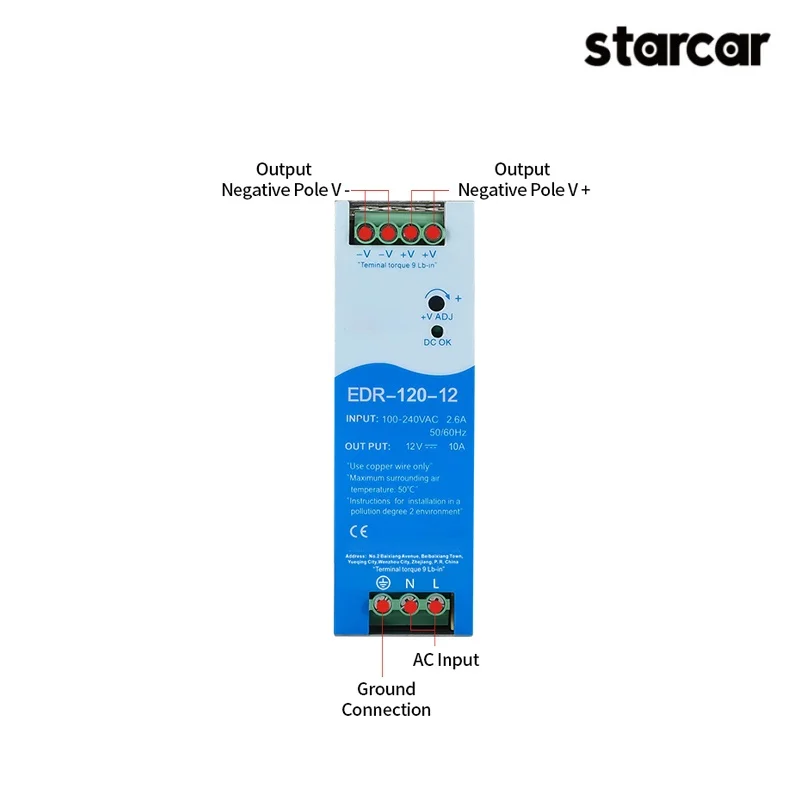 Original EDR-120-12 120W 12V Single Output Industrial DIN Rail Power Supply With Led Drivers 12vdc