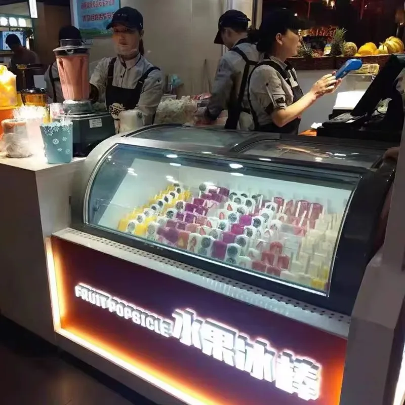 Wholesale Customized  Single-Temperature Direct Cooling Transparent Visual Ice Cream Cabinet