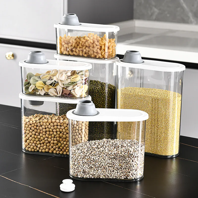 

Moisture-Proof And Dustproof Food Preservation Storage Box Grain Snacks Storage Jar Oval Sealed Jar Organizer