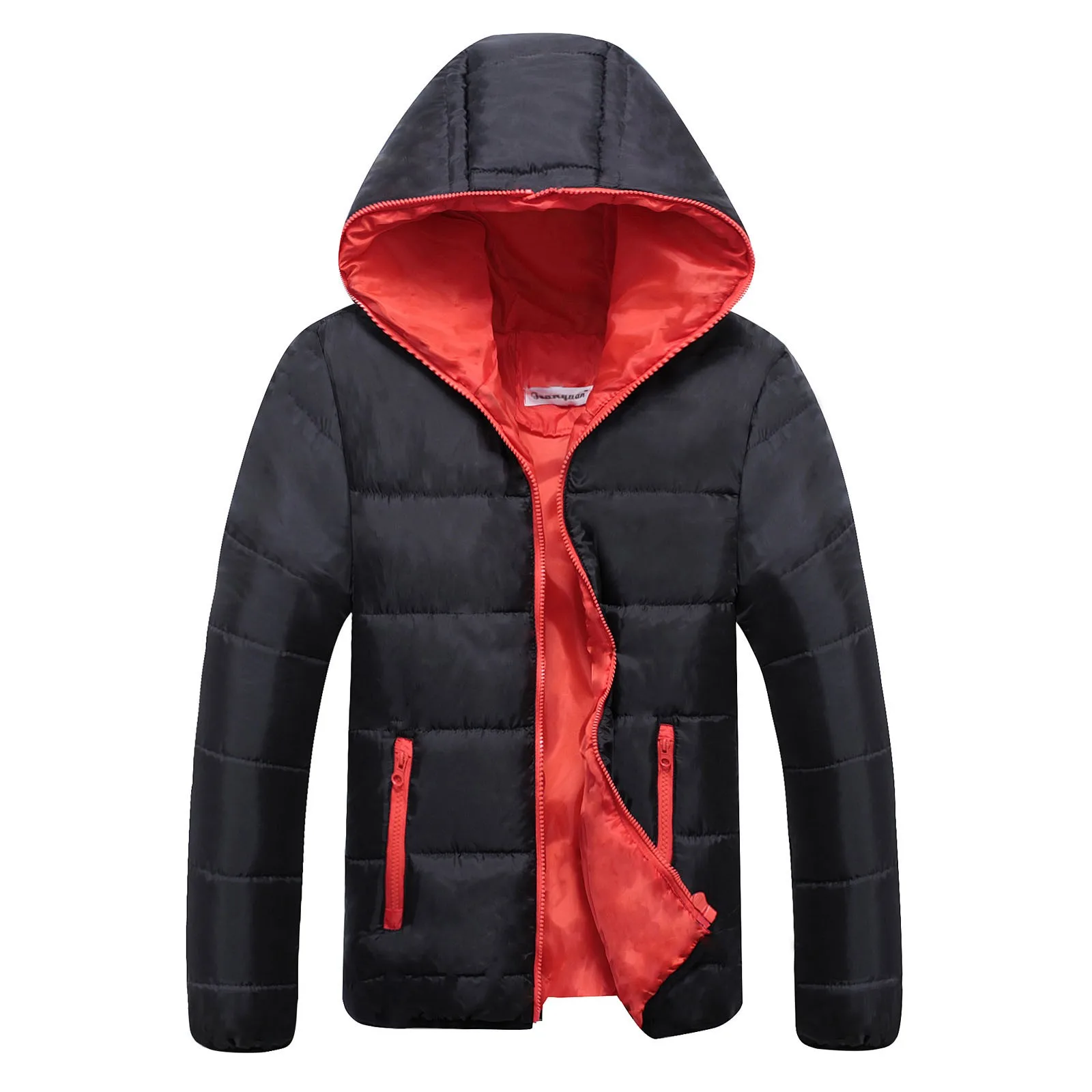 Doudoune à capuche zippée pour homme, manteau en coton chaud, parka décontractée, streetwear, hiver