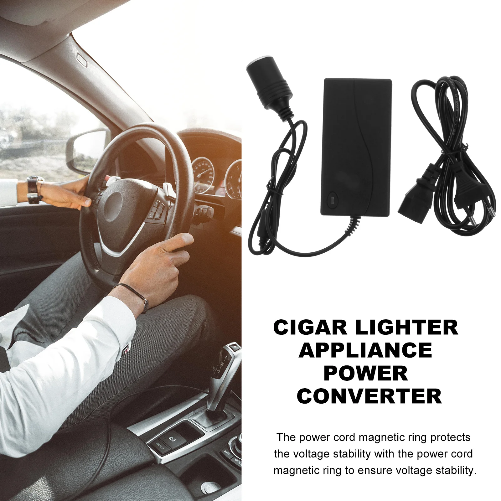 

Car Power Adapter 220V to 12V Portable Cigarette Lighter Socket Converter for Vehicle Electronics with Overheat Protection Auto