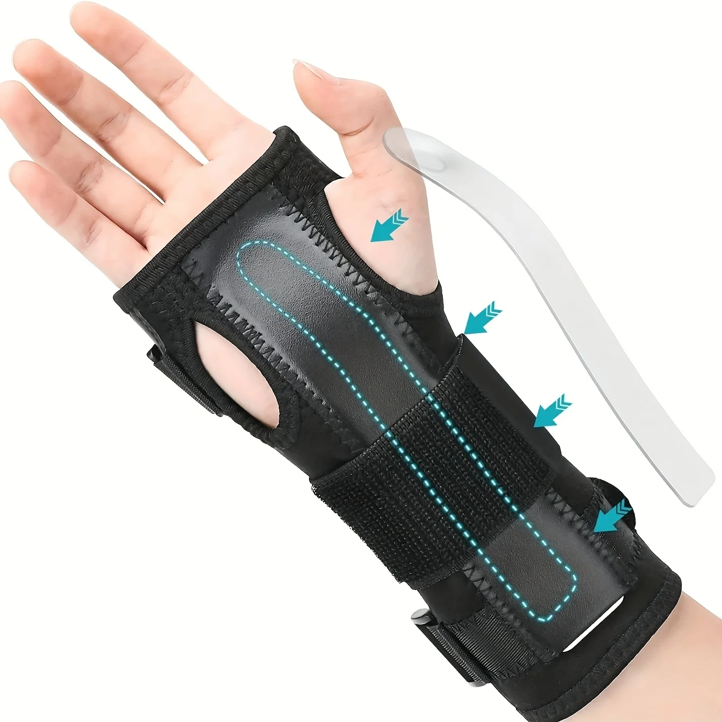 Wrist Splint For Carpal, Tunnel Syndrome, Adjustable Compression Wrist Brace For Right And Left Hand, Pain Relief For Arthritis