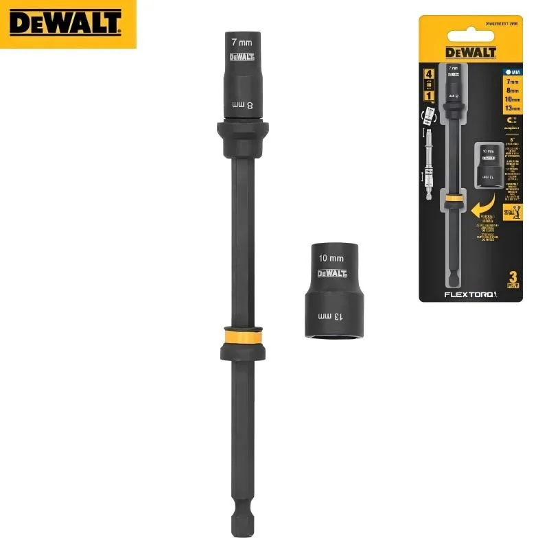 DEWALT DWADENDEXT-2MM 4-in-1 FLEXTORQ 7/8/10/13 MM Presa 6 '' Dado a doppia estremità esteso Pilota Accessori per utensili elettrici