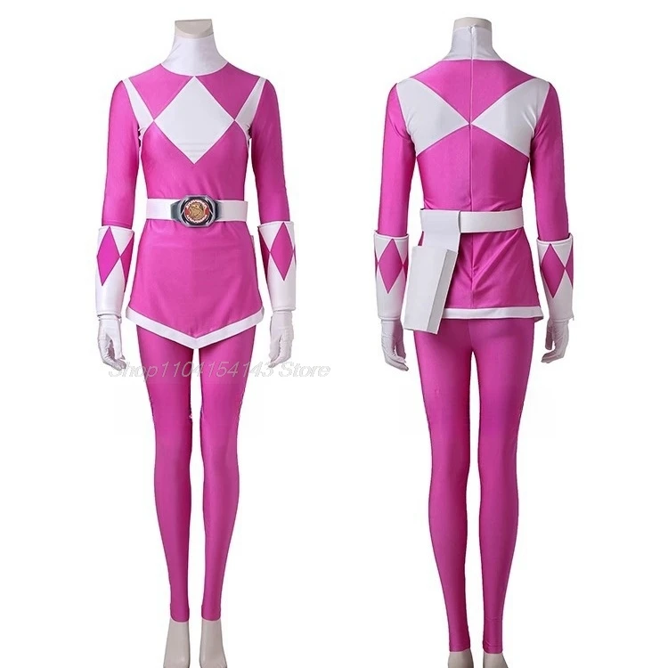 Adult Ptera Ranger Superhero Cosplay Costume  Mei Zyuranger Pink Outfit Fancy Halloween Carnival High Quality Bodysuit