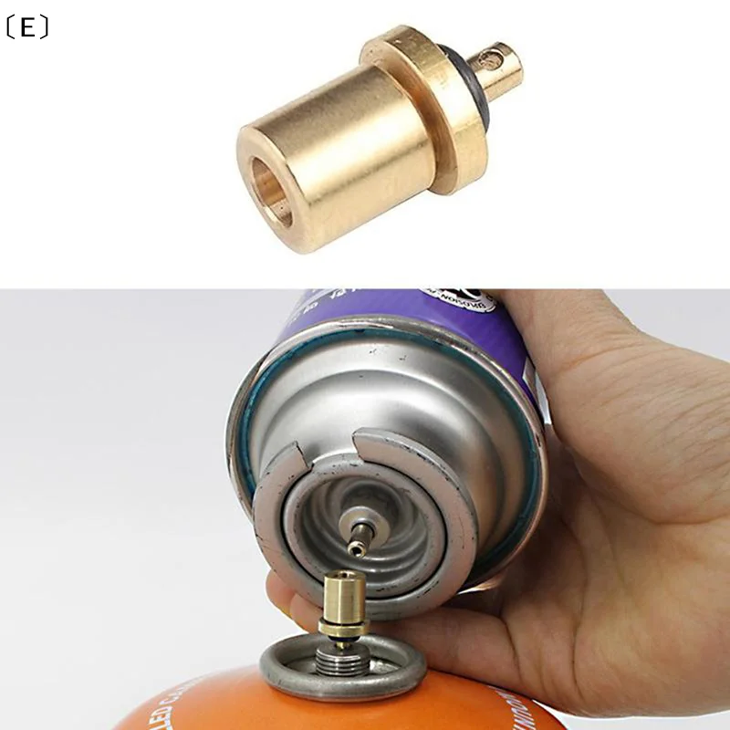 〔E〕3-Wege-Adapter für Outdoor-Camping-Gaskocher mit sicherer Umschaltung und Aufladung, aufblasbares Ventil für Flachgasflaschen