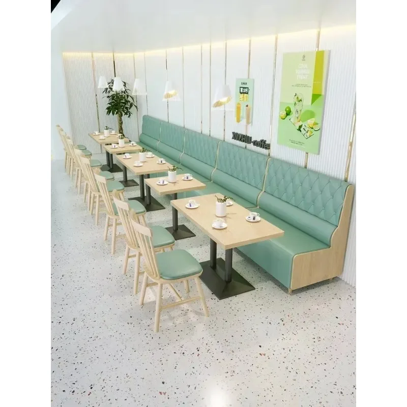 Card Seat Sofa, Table and Chair Combination Leisure, Western Restaurant Cafe Simple Hotel Hamburg Shop Catering Milk Tea Wall