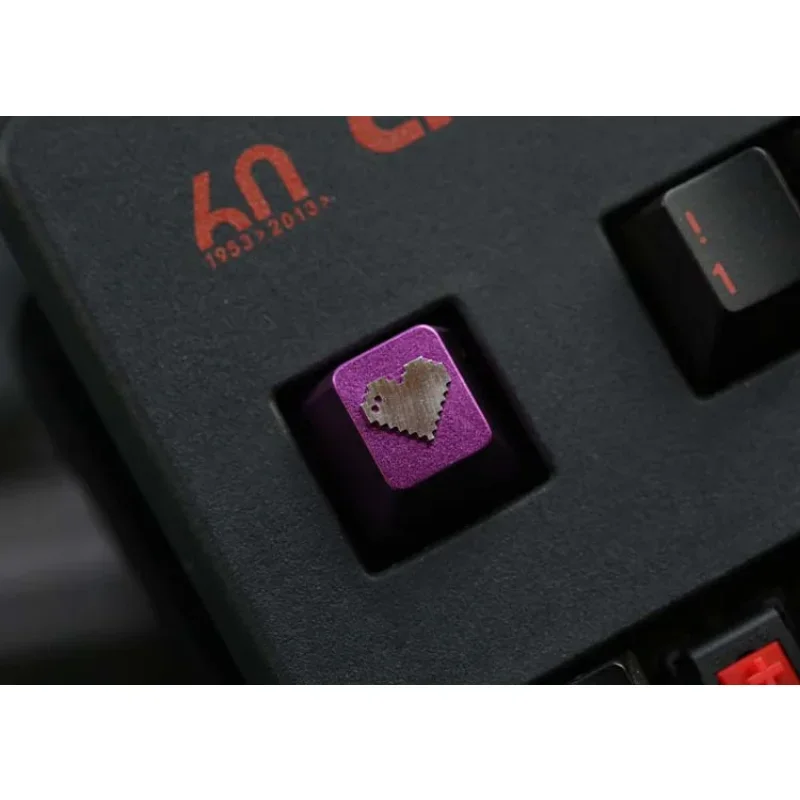 DIY Heart 1u R4 Surface Anodizing Mechanical Keyboard Cherry Profile Metal CNC Aluminum Keycaps