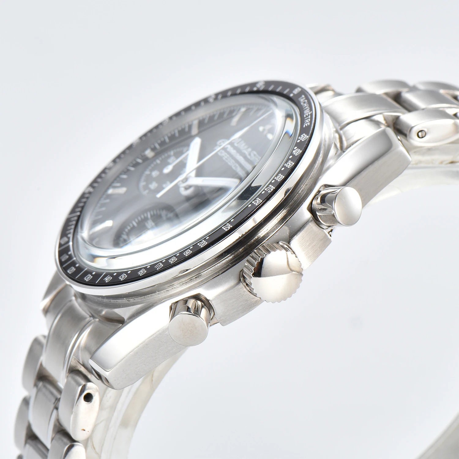 Orologio da uomo da 41 mm con cronografo con movimento VK64, vetro zaffiro e cinturino in acciaio inossidabile, orologio personalizzato da uomo d'affari di lusso