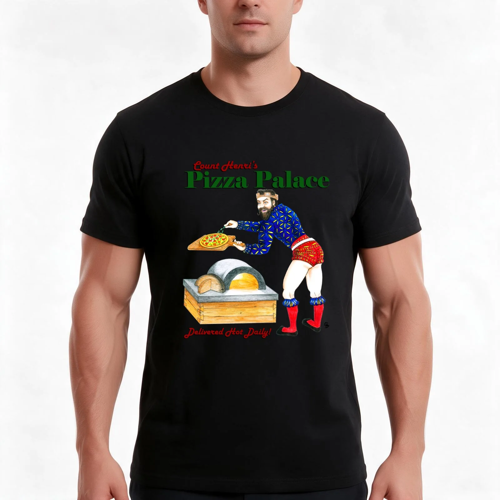 Count Henri's Pizza Palace! T-Shirt Summer Casual Cotton Tee, Unisex Men Women