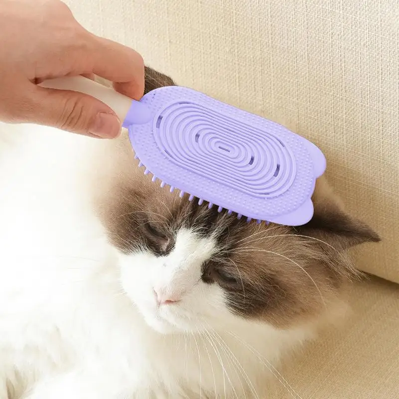 

Cat Brush For Shedding Cat Shedding Brush Double-Sided Cat Tongue Comb Soft Cat Deshedding Comb Cat Tongue Brush For Long Or