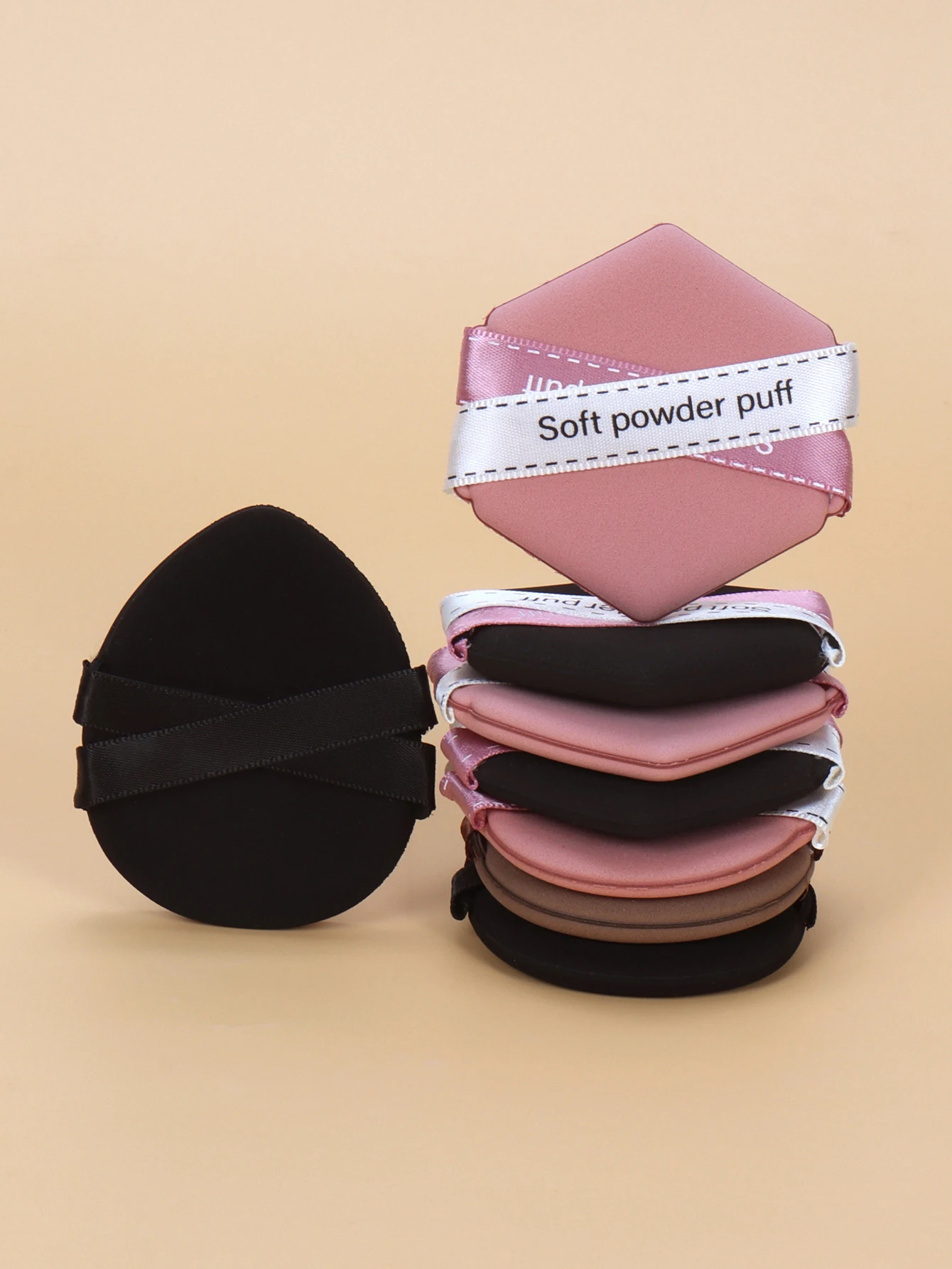 Podwójna Wstążka Duża Poduszka Powietrzna w Kształcie Kropli Wody 2 szt., Do Użytku na Mokro lub na Sucho; Puszysta Poduszka Powietrzna; Wielofunkcyjna Przenośna Gąbka do Makijażu