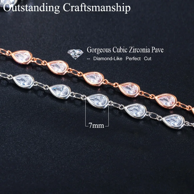 ThreeGraces Elegant Cubic Zirconia Stone Silver Color 90cm Long Link Chain Necklace for Women Trendy Daily Party Jewelry PN164