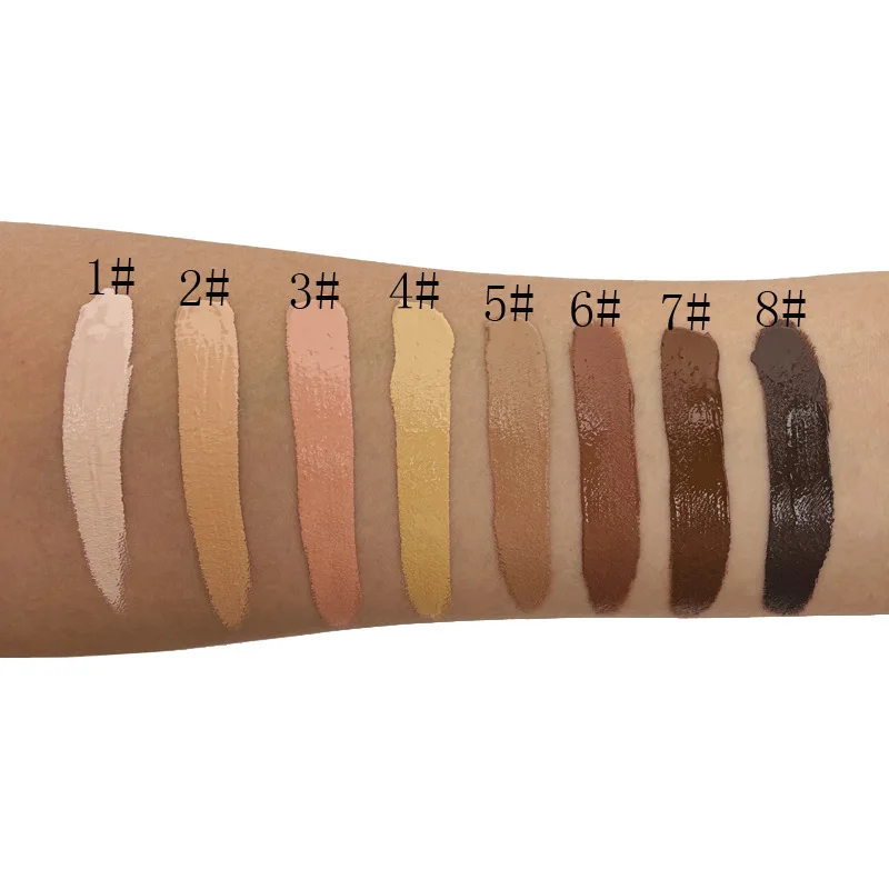 Private Label 8 Kleuren Vloeibare Gezicht Concealer Crème Waterproof Volledige Dekking Langdurige Gezicht Glad Hydraterende Make-Up