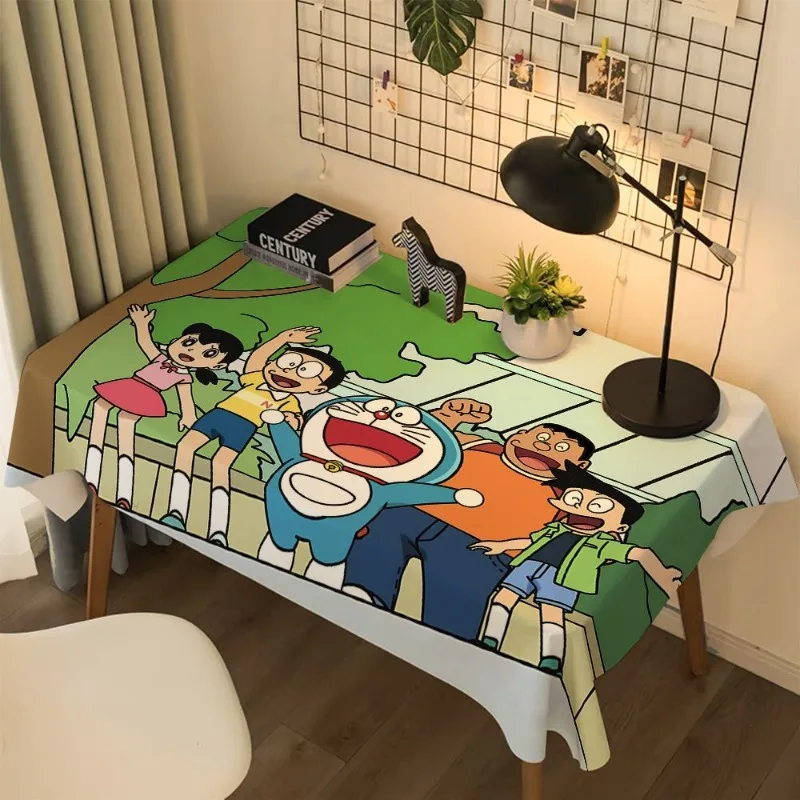 Мультяшные скатерти Doraemon для студенческого общежития, универсальные настольные декоративные тканевые настольные коврики от пыли, школьные офисные принадлежности