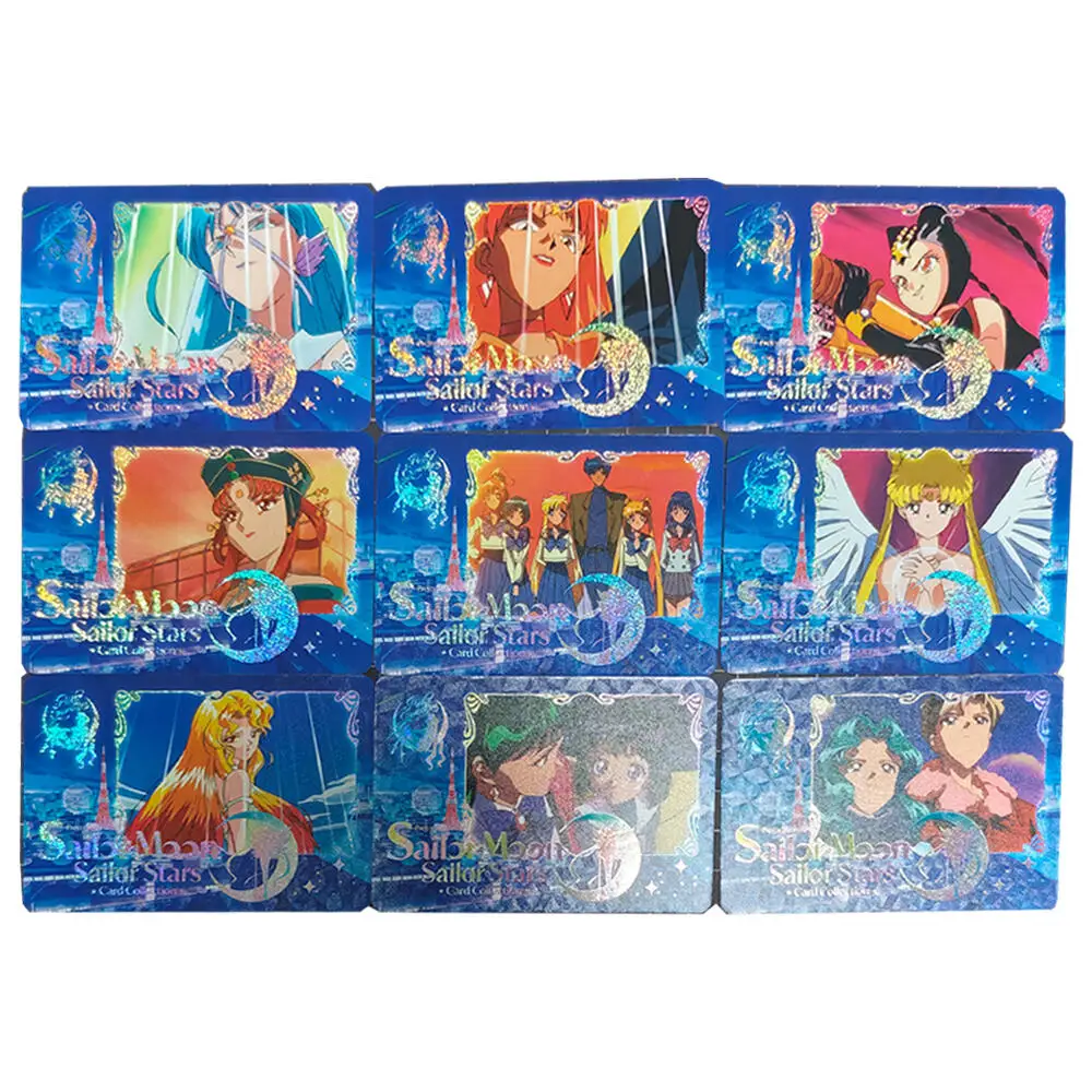 18 Stück/Set 59x86mm DIY Tsukino Usagi Niedliche Sammelkarten mit Refraktionsfarben Hino Rei Kino Makoto Anime-Karten Geschenk-Spielzeug