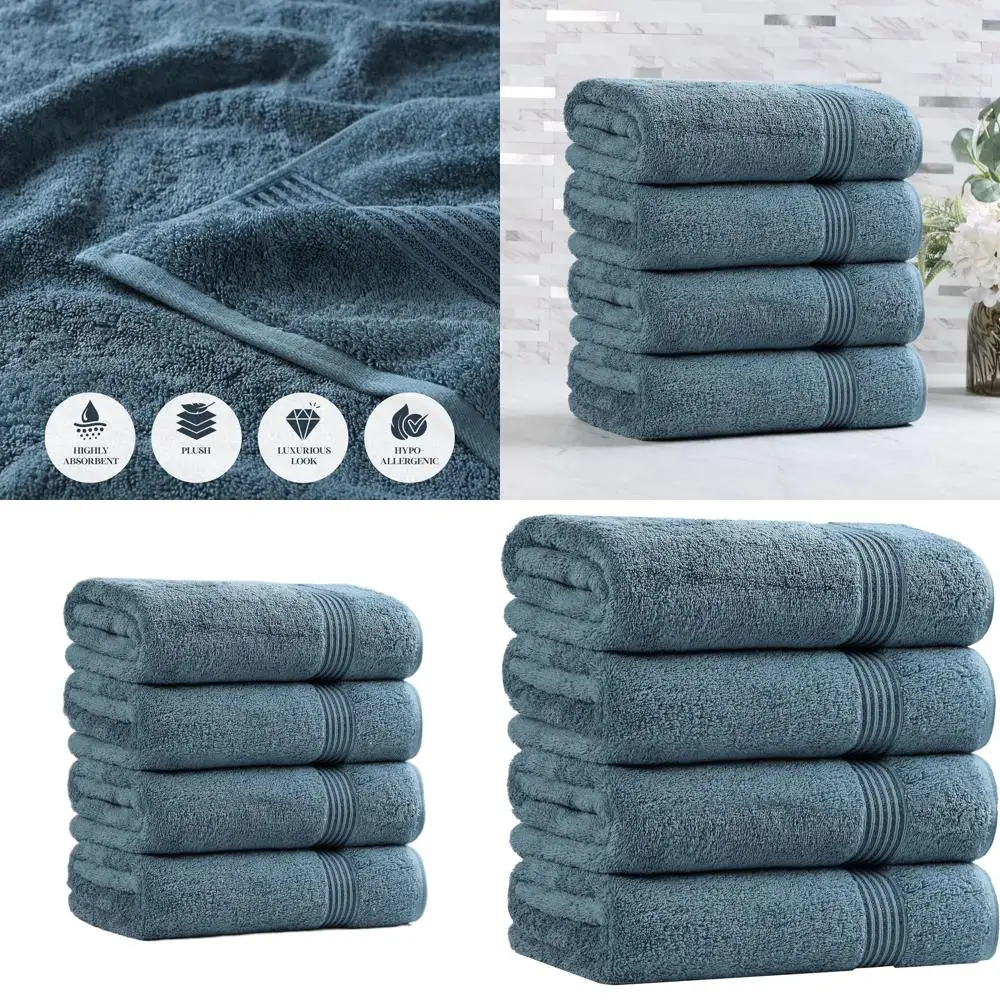 

Luxury Egyptian Cotton Towel Set, 4-Piece Bath Towels, Plush & Absorbent, Ideal for Home Spa & Resort Use, Sapphire