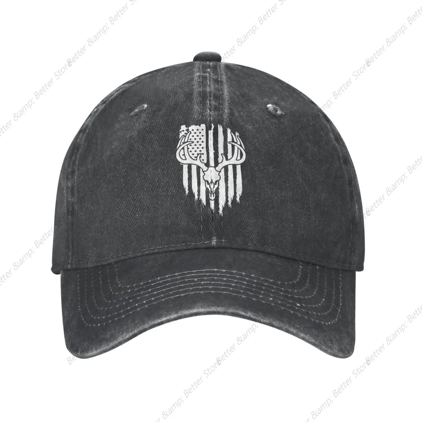 Adult Vintage Trucker Dad Hat Deer Hunting American Flag Denmark Texas Baseball Cap Classic Washed Cotton Dad Cap