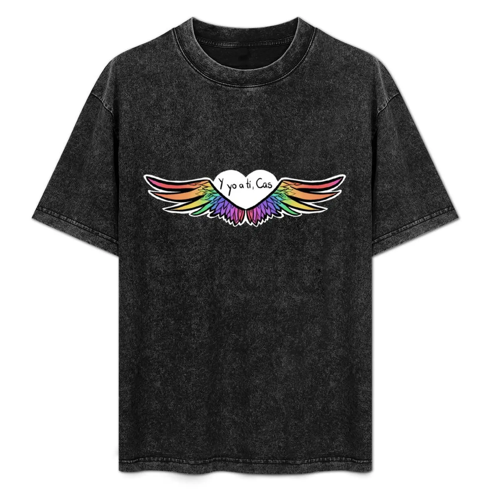 Y yo a ti cas Destiel rainbow wings T-Shirt Summer Sports Quick Dry T-Shirt — купить у AliExpress WW
