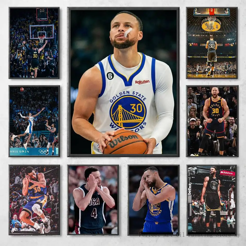 Póster autoadhesivo de s-stephen c-curry, pegatina de papel impermeable para decoración de pared de habitación, cafetería, Bar, 1 ud.
