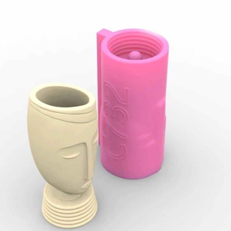 Abstract Human Succulent Pots Silicone Mold Flexible Flowerpot Unique Vase Mold