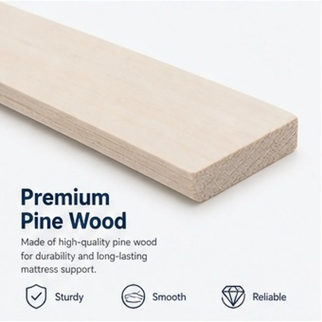 2Pcs Replacement Bed Slats Pine Wood Slight Arc Design Mattress Support Boards Heavy Duty for Bed Frame Wood