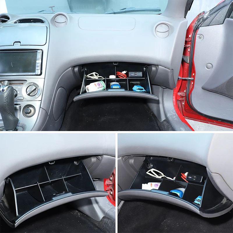 

For Toyota Celica 1999-2005 ABS Black Car Glove Box Dividers Organizer Insert Box Secondary Storage Box Interior Car Accessories