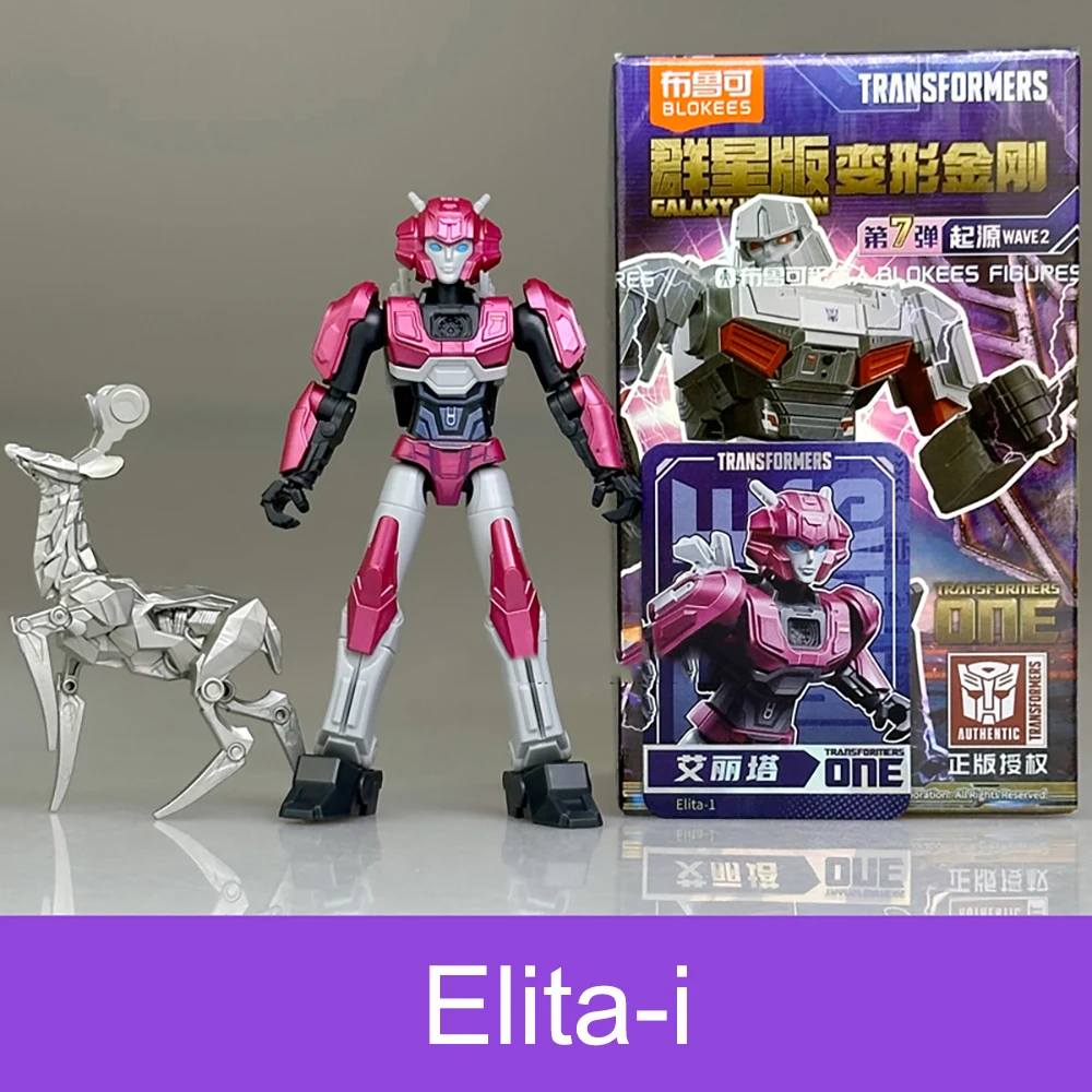In-Stock Blokees Transformers Galaxy Version Phase 7 Orion Pax, Elita-1, Alpha Trion, Starscream and Megatron 10cm Assembly Toys