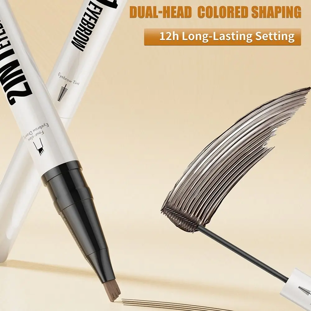 الجمال 2in1 السائل الحاجب سريعة الجافة الطبيعية اتجاهين قلم الحواجب مقاوم للعرق مقاوم للماء الحاجب صبغ كريم ماكياج العين أداة #4