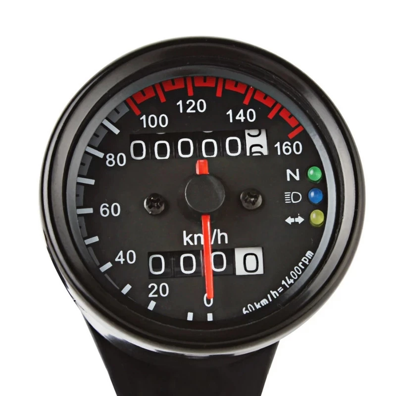 Universal Motorcycle Speedometer Odometer 12V Motorcycle Dual Speed Meter with LED Indicator Speedometer Motorcycle